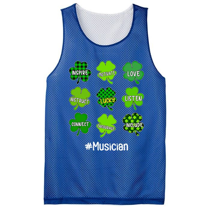 Irish Shamrock Inspire Love Lucky Musician St Patricks Day Gift Mesh Reversible Basketball Jersey Tank