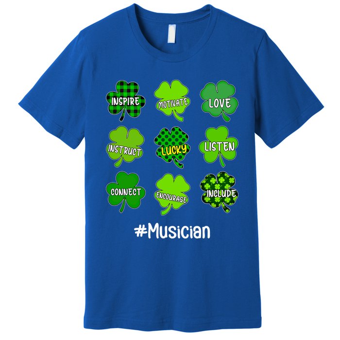 Irish Shamrock Inspire Love Lucky Musician St Patricks Day Gift Premium T-Shirt