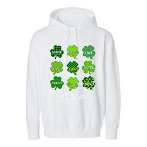 Irish Shamrock Inspire Love Lucky Musician St Patricks Day Gift Garment-Dyed Fleece Hoodie