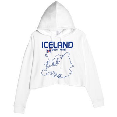 Iceland Souvenir Crop Fleece Hoodie