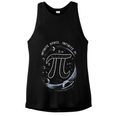 Infinite Space Infinite Pi 3.14 Funny Pi Day Spiral Pi Math .Png Ladies PosiCharge Tri-Blend Wicking Tank