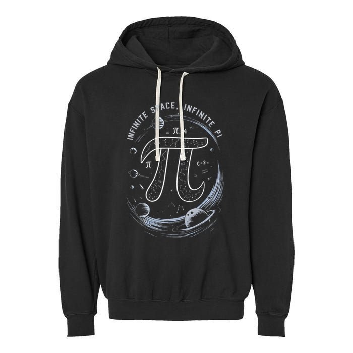 Infinite Space Infinite Pi 3.14 Funny Pi Day Spiral Pi Math .Png Garment-Dyed Fleece Hoodie
