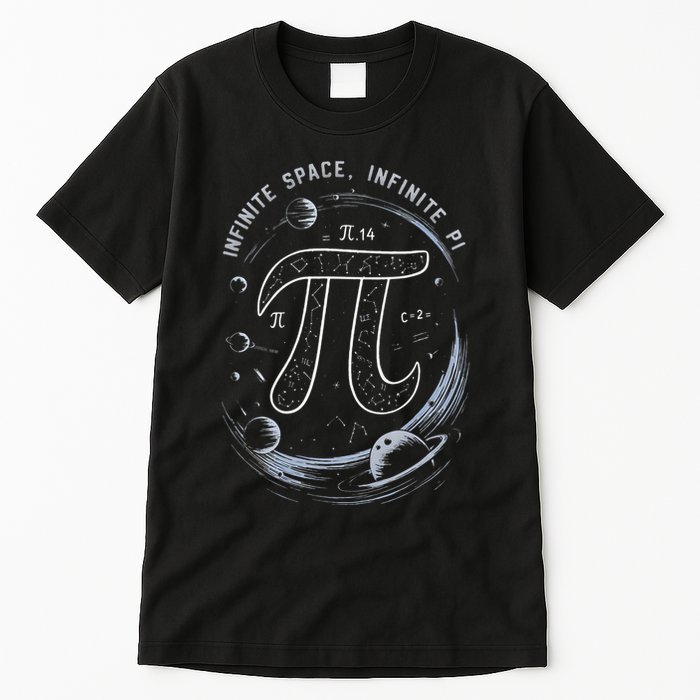 Infinite Space Infinite Pi 3.14 Funny Pi Day Spiral Pi Math .Png Tall T-Shirt