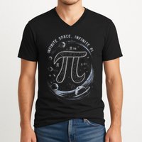 Infinite Space Infinite Pi 3.14 Funny Pi Day Spiral Pi Math .Png V-Neck T-Shirt
