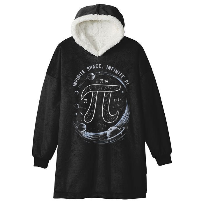 Infinite Space Infinite Pi 3.14 Funny Pi Day Spiral Pi Math .Png Hooded Wearable Blanket