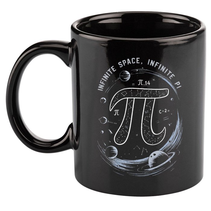 Infinite Space Infinite Pi 3.14 Funny Pi Day Spiral Pi Math .Png 11oz C Handle Ceramic Mug