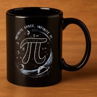 Infinite Space Infinite Pi 3.14 Funny Pi Day Spiral Pi Math .Png 11oz C Handle Ceramic Mug