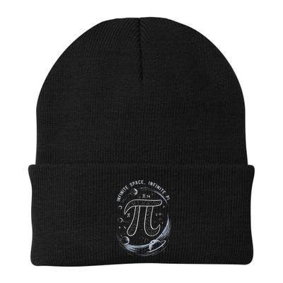 Infinite Space Infinite Pi 3.14 Funny Pi Day Spiral Pi Math .Png Knit Cap Winter Beanie
