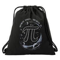 Infinite Space Infinite Pi 3.14 Funny Pi Day Spiral Pi Math .Png Drawstring Bag