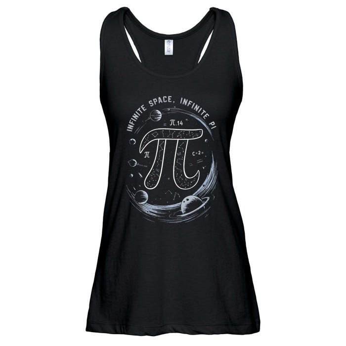 Infinite Space Infinite Pi 3.14 Funny Pi Day Spiral Pi Math .Png Ladies Essential Flowy Tank