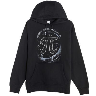 Infinite Space Infinite Pi 3.14 Funny Pi Day Spiral Pi Math .Png Premium Pullover Hoodie