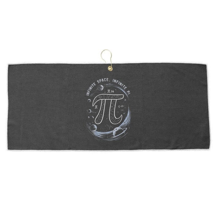 Infinite Space Infinite Pi 3.14 Funny Pi Day Spiral Pi Math .Png Large Microfiber Waffle Golf Towel