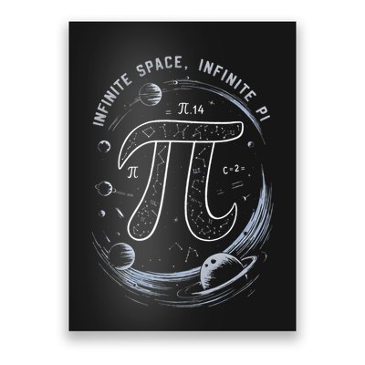Infinite Space Infinite Pi 3.14 Funny Pi Day Spiral Pi Math .Png Poster