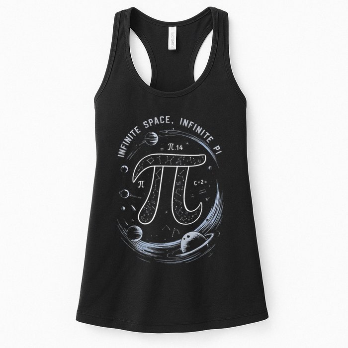Infinite Space Infinite Pi 3.14 Funny Pi Day Spiral Pi Math .Png Womens Tank Top