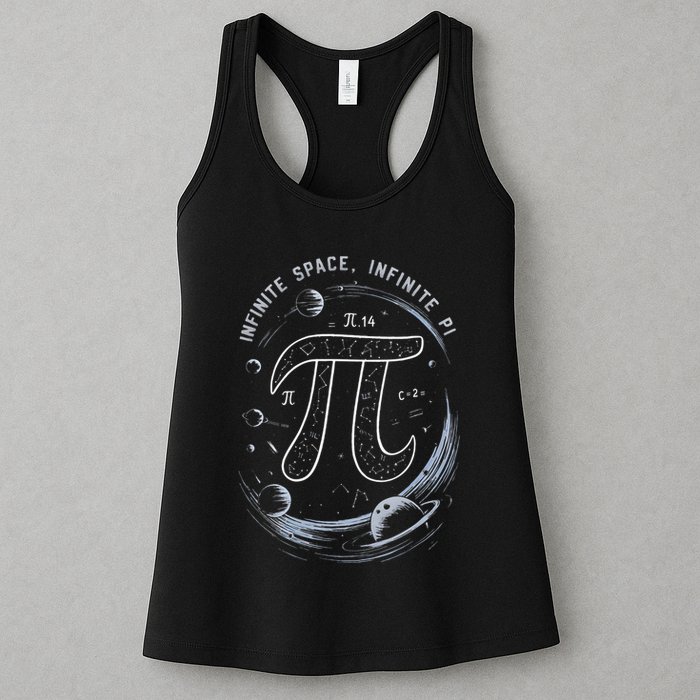 Infinite Space Infinite Pi 3.14 Funny Pi Day Spiral Pi Math .Png Womens Tank Top