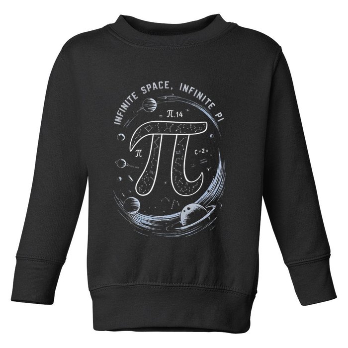 Infinite Space Infinite Pi 3.14 Funny Pi Day Spiral Pi Math .Png Toddler Sweatshirt