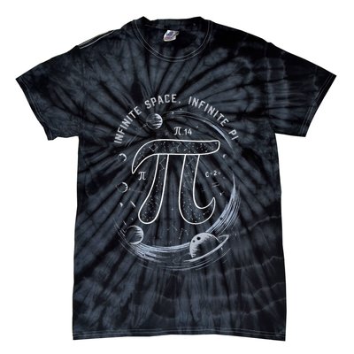 Infinite Space Infinite Pi 3.14 Funny Pi Day Spiral Pi Math .Png Tie-Dye T-Shirt