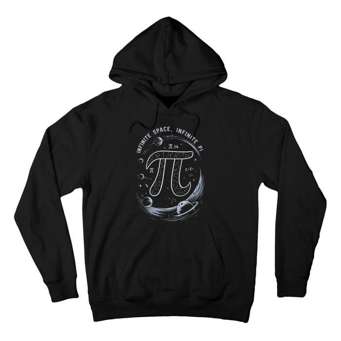 Infinite Space Infinite Pi 3.14 Funny Pi Day Spiral Pi Math .Png Tall Hoodie