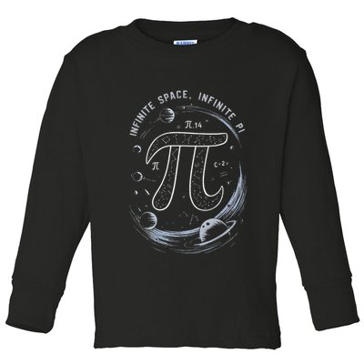 Infinite Space Infinite Pi 3.14 Funny Pi Day Spiral Pi Math .Png Toddler Long Sleeve Shirt