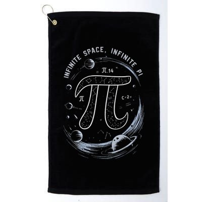 Infinite Space Infinite Pi 3.14 Funny Pi Day Spiral Pi Math .Png Golf Towel