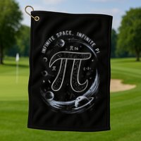 Infinite Space Infinite Pi 3.14 Funny Pi Day Spiral Pi Math .Png Golf Towel