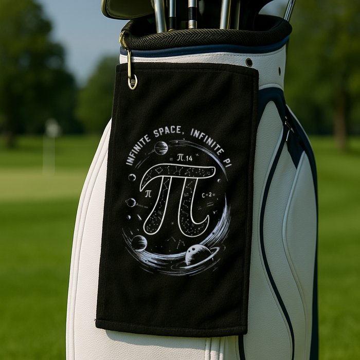 Infinite Space Infinite Pi 3.14 Funny Pi Day Spiral Pi Math .Png Golf Towel
