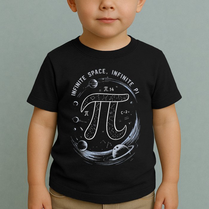Infinite Space Infinite Pi 3.14 Funny Pi Day Spiral Pi Math .Png Toddler T-Shirt