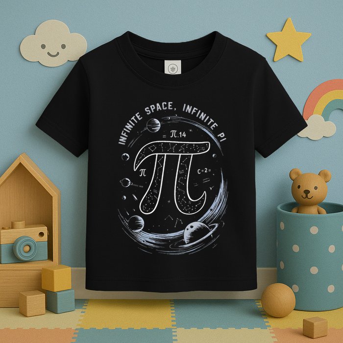 Infinite Space Infinite Pi 3.14 Funny Pi Day Spiral Pi Math .Png Toddler T-Shirt