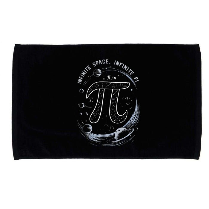 Infinite Space Infinite Pi 3.14 Funny Pi Day Spiral Pi Math .Png Microfiber Hand Towel