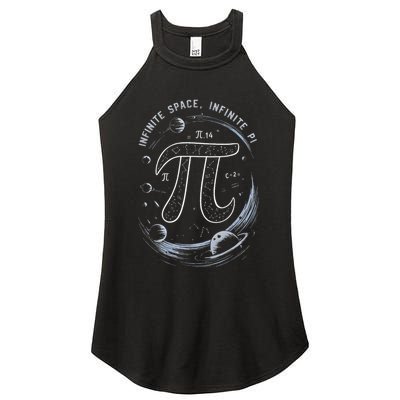 Infinite Space Infinite Pi 3.14 Funny Pi Day Spiral Pi Math .Png Women's Perfect Tri Rocker Tank