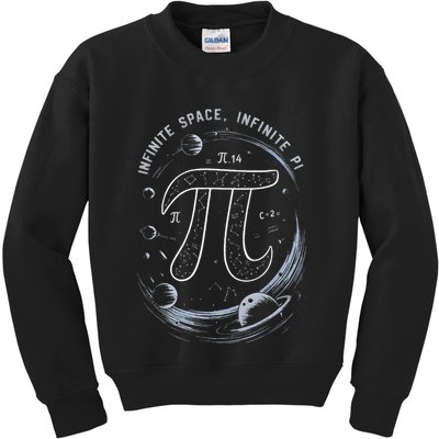 Infinite Space Infinite Pi 3.14 Funny Pi Day Spiral Pi Math .Png Kids Sweatshirt