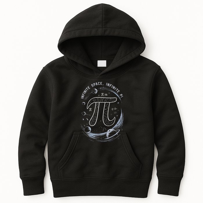 Infinite Space Infinite Pi 3.14 Funny Pi Day Spiral Pi Math .Png Kids Hoodie