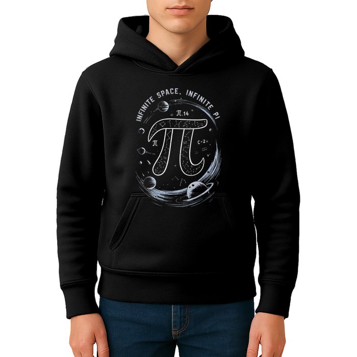 Infinite Space Infinite Pi 3.14 Funny Pi Day Spiral Pi Math .Png Kids Hoodie
