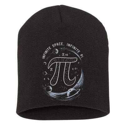 Infinite Space Infinite Pi 3.14 Funny Pi Day Spiral Pi Math .Png Short Acrylic Beanie