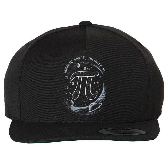 Infinite Space Infinite Pi 3.14 Funny Pi Day Spiral Pi Math .Png Wool Snapback Cap