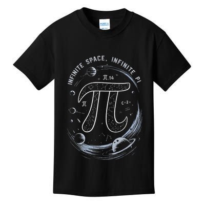 Infinite Space Infinite Pi 3.14 Funny Pi Day Spiral Pi Math .Png Kids T-Shirt