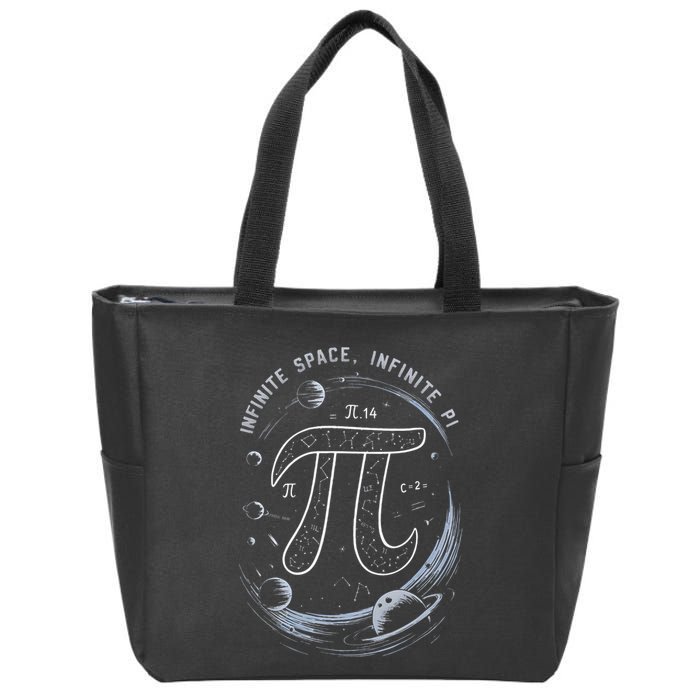 Infinite Space Infinite Pi 3.14 Funny Pi Day Spiral Pi Math .Png Zip Tote Bag