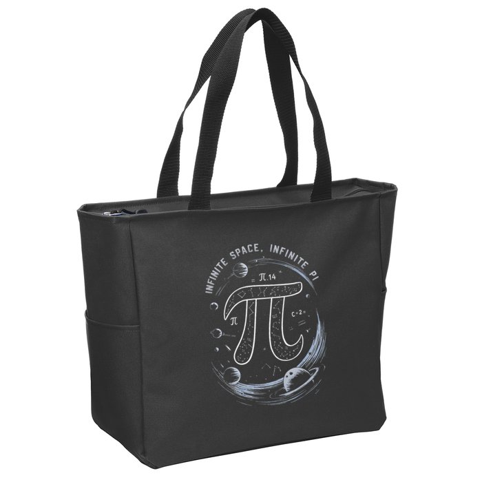 Infinite Space Infinite Pi 3.14 Funny Pi Day Spiral Pi Math .Png Zip Tote Bag
