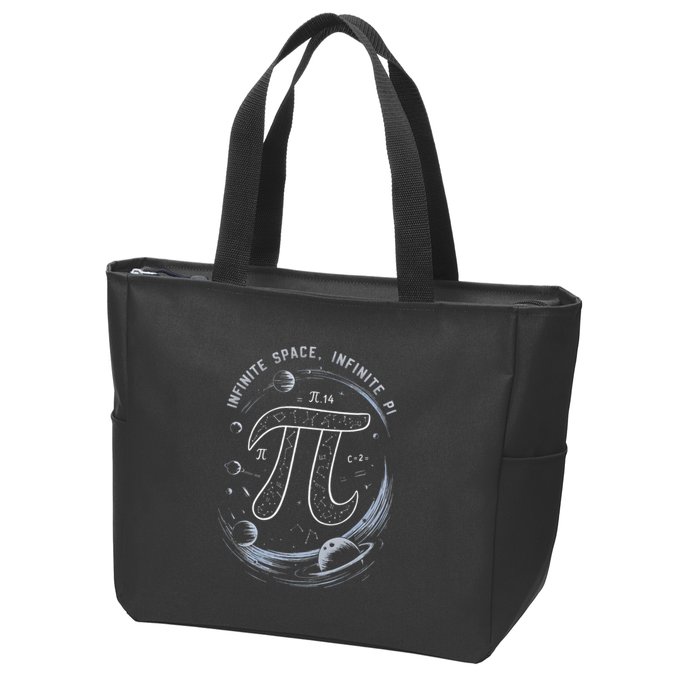 Infinite Space Infinite Pi 3.14 Funny Pi Day Spiral Pi Math .Png Zip Tote Bag
