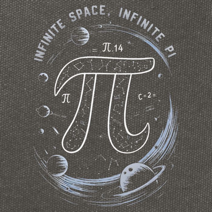 Infinite Space Infinite Pi 3.14 Funny Pi Day Spiral Pi Math .Png Cotton Canvas Backpack