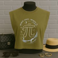 Infinite Space Infinite Pi 3.14 Funny Pi Day Spiral Pi Math .Png Garment-Dyed Women's Muscle Tee