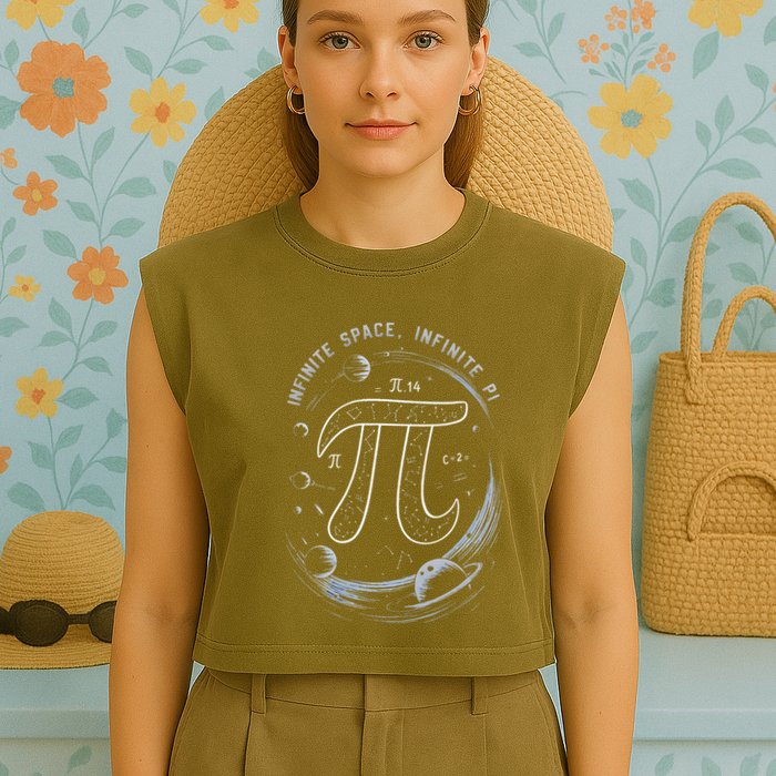 Infinite Space Infinite Pi 3.14 Funny Pi Day Spiral Pi Math .Png Garment-Dyed Women's Muscle Tee