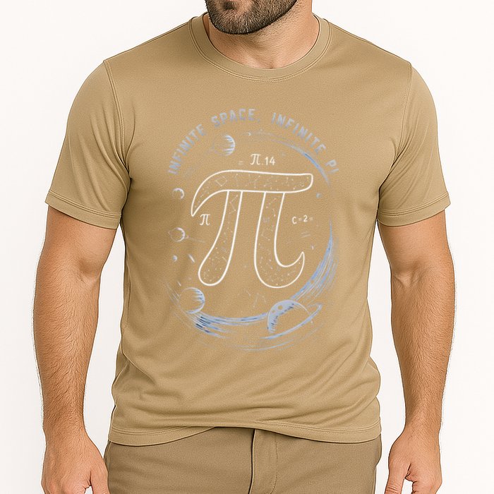 Infinite Space Infinite Pi 3.14 Funny Pi Day Spiral Pi Math .Png Performance Shirt