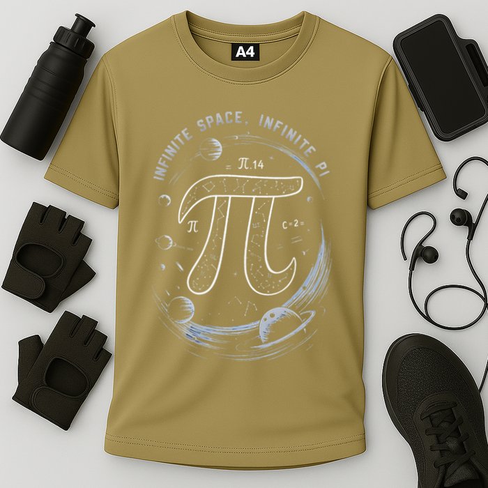 Infinite Space Infinite Pi 3.14 Funny Pi Day Spiral Pi Math .Png Performance Shirt