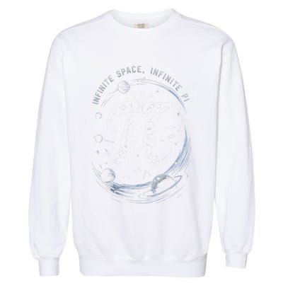 Infinite Space Infinite Pi 3.14 Funny Pi Day Spiral Pi Math .Png Garment-Dyed Sweatshirt