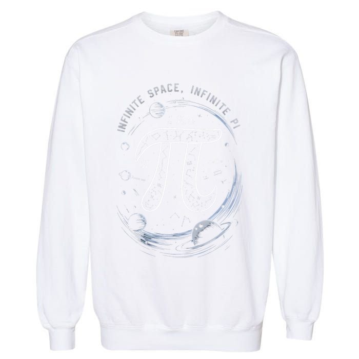 Infinite Space Infinite Pi 3.14 Funny Pi Day Spiral Pi Math .Png Garment-Dyed Sweatshirt