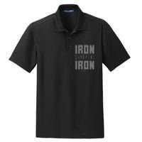 Iron Sharpens Iron Christian Bible Scripture Gym Workout Dry Zone Grid Polo