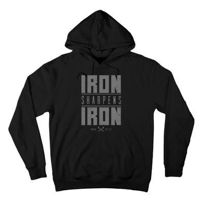 Iron Sharpens Iron Christian Bible Scripture Gym Workout Tall Hoodie