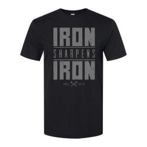 Iron Sharpens Iron Christian Bible Scripture Gym Workout Softstyle CVC T-Shirt