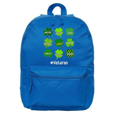 Irish Shamrock Inspire Love Lucky Veteran St Patricks Day Funny Gift 16 in Basic Backpack